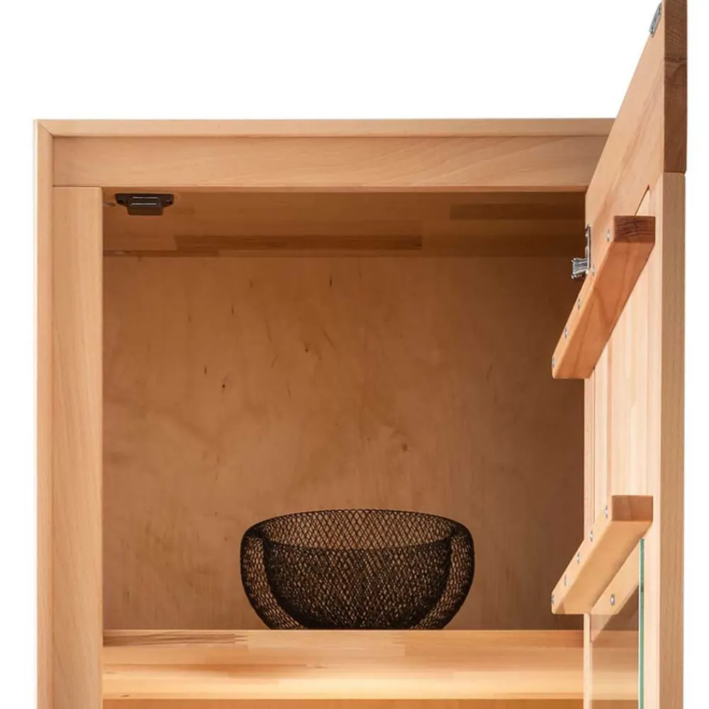 Wohnen Moderne 1-türige Vitrine aus Kernbuche geölt - Sarosca