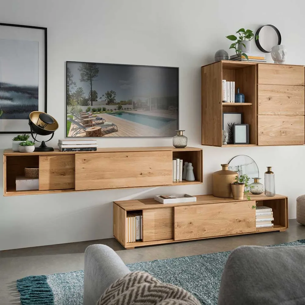 Wohnen Wohnzimmerschränke*Moderne TV Anbauwand aus Holz - Sinta (dreiteilig)