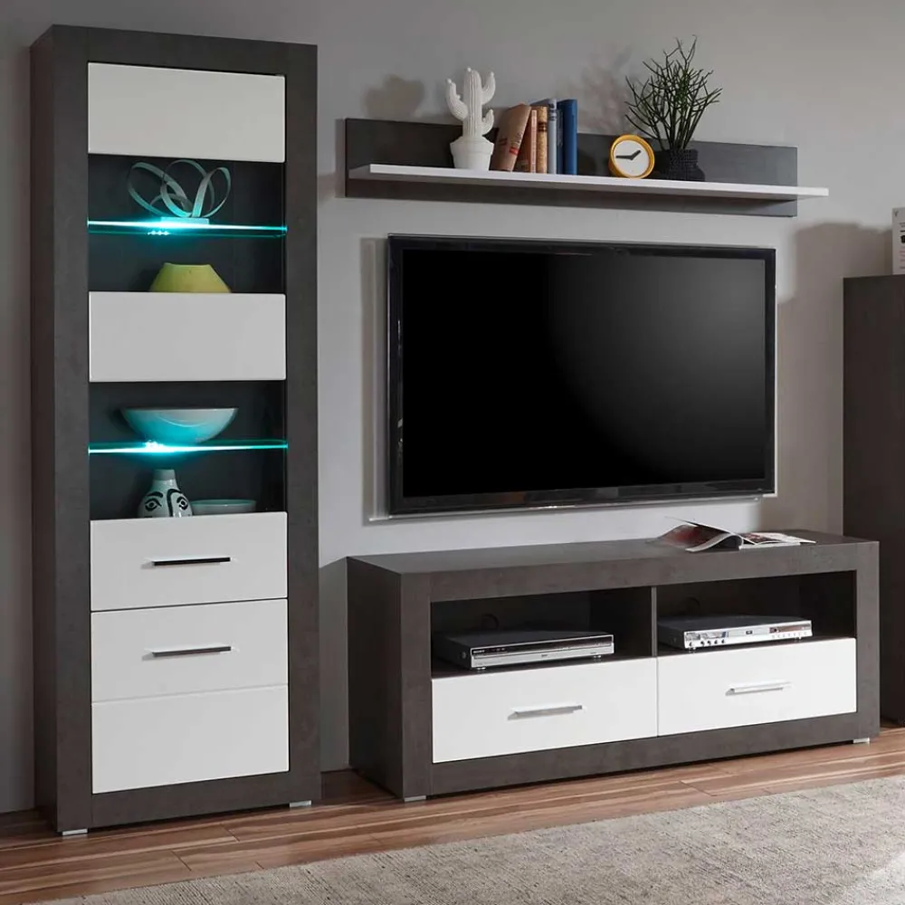 Wohnen Wohnwände|Wohnwand*Moderne TV Anbauwand 215cm breit - Istensa I (dreiteilig)