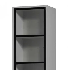 Wohnen Esszimmer-Vitrinen*Moderne Vitrine in Hellgrau mit Schwarz - Giorno