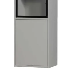 Wohnen Esszimmer-Vitrinen*Moderne Vitrine in Hellgrau mit Schwarz - Giorno