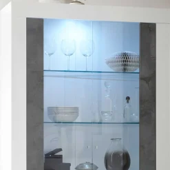 Wohnen Moderne Vitrine in Weiß Hochglanz - Voskala