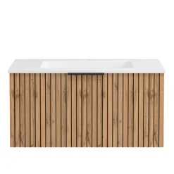 Wohnen Waschtisch|Waschbeckenunterschränke*Moderne Waschkonsole mit Einlassbecken - Crystoga