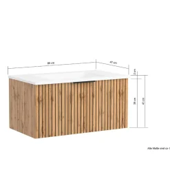 Wohnen Waschtisch|Waschbeckenunterschränke*Moderne Waschkonsole mit Einlassbecken - Crystoga