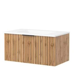 Wohnen Waschtisch|Waschbeckenunterschränke*Moderne Waschkonsole mit Einlassbecken - Crystoga