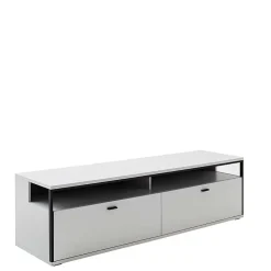 Wohnen Schwarze Möbel|Weiße Möbel*Moderne Wohnwand-Möbel im Set - Loazin (vierteilig)