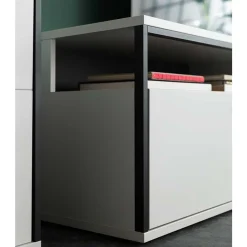 Wohnen Schwarze Möbel|Weiße Möbel*Moderne Wohnwand-Möbel im Set - Loazin (vierteilig)