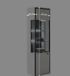 Wohnen Schwarze Möbel|Weiße Möbel*Moderne Wohnwand-Möbel im Set - Loazin (vierteilig)