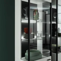 Wohnen Schwarze Möbel|Weiße Möbel*Moderne Wohnwand-Möbel im Set - Loazin (vierteilig)