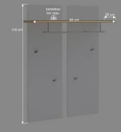 Wohnen Bürogarderoben*Modern-elegante Wandgarderobe 88x118x28 cm - Nusenia