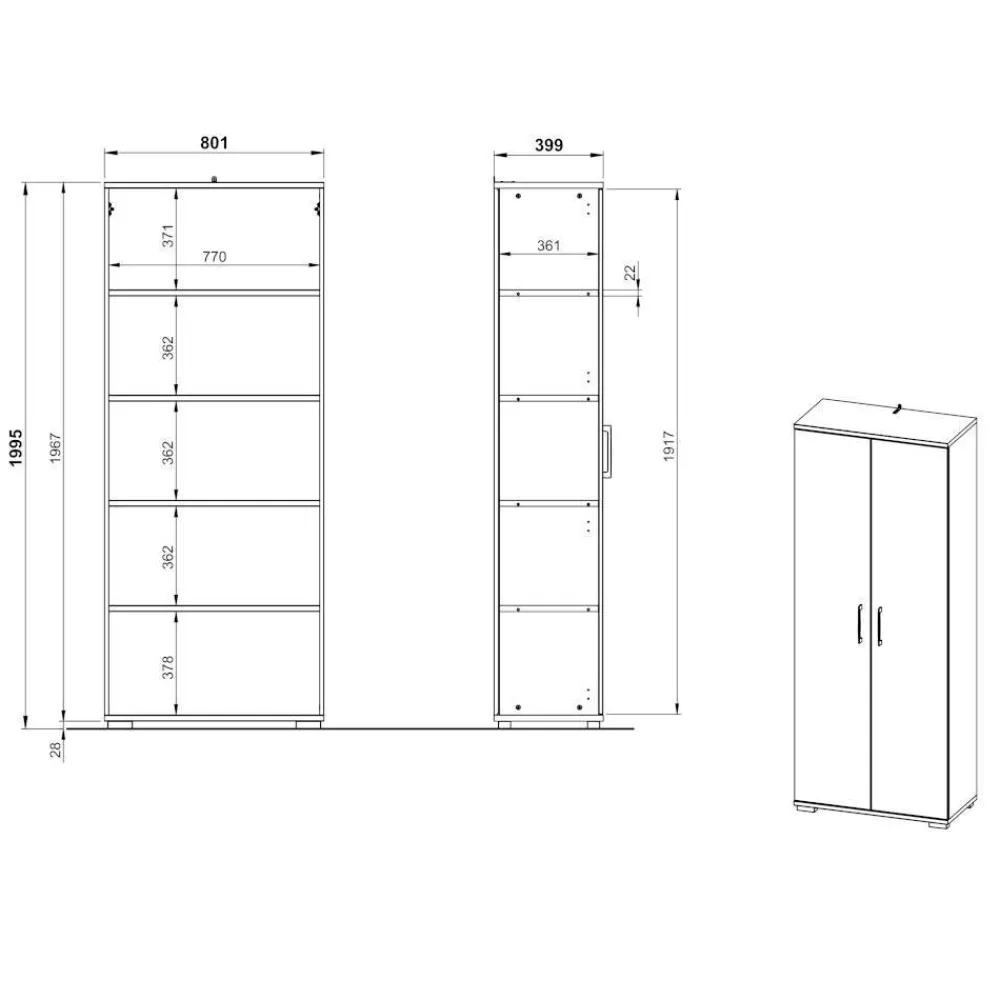 Wohnen Moderner Aktenschrank in Lichtgrau - Halcoms