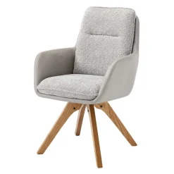 Wohnen Wohnzimmerstühle*Moderner Armlehnenstuhl in Grau - Lyra (2er Set)