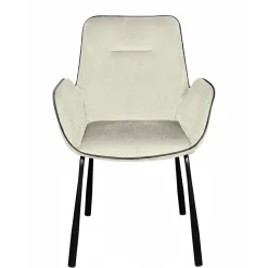 Wohnen Wohnzimmerstühle*Moderner Armlehnenstuhl in Creme Samtstoff - Trocios