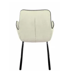 Wohnen Wohnzimmerstühle*Moderner Armlehnenstuhl in Creme Samtstoff - Trocios