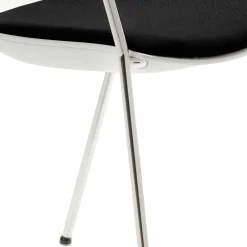 Wohnen Esszimmerstühle|Stühle*Moderner Armlehnstuhl in Weiß & Schwarz & Chrom - Plataya