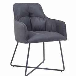 Wohnen Küchenstühle|Esszimmerstühle*Moderner Armlehnstuhl in Anthrazit - Clienti (2er Set)