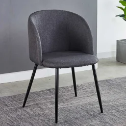 Wohnen Moderner Armlehnstuhl in Dunkelgrau - Nauizia (2er Set)