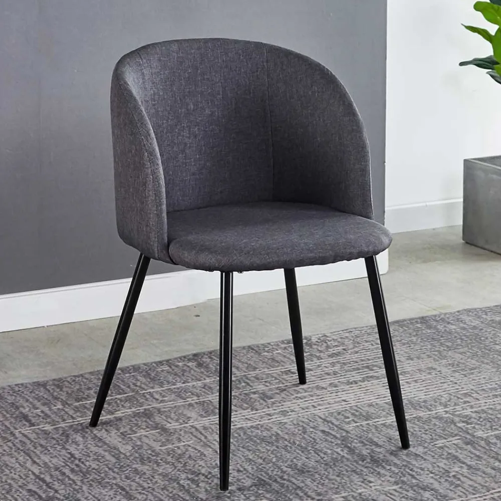 Wohnen Moderner Armlehnstuhl in Dunkelgrau - Nauizia (2er Set)