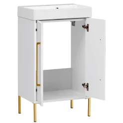 Wohnen Waschtisch|Waschbeckenunterschränke*Moderner Bad Waschplatz in Weiß & Gold - Nuszaleva