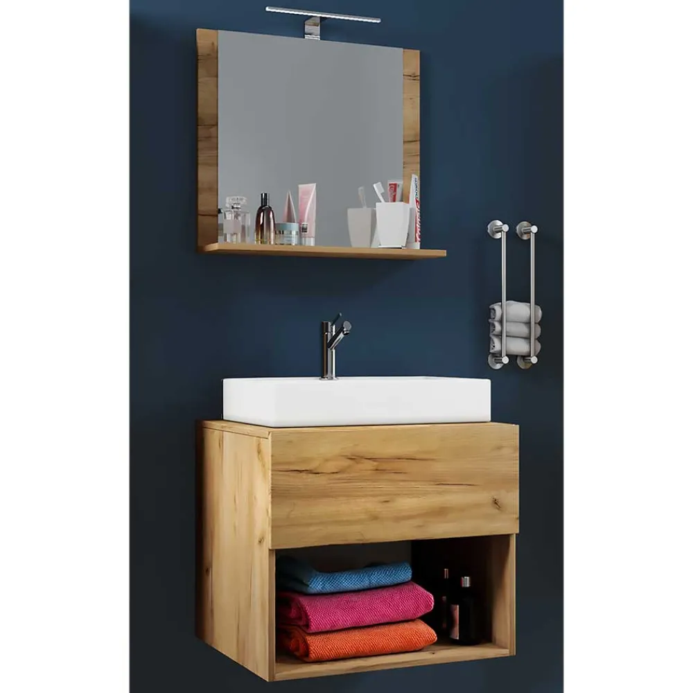 Wohnen Badezimmer Komplett*Moderner Bad Waschplatz im Holz Look - Toulon (zweiteilig)
