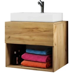 Wohnen Badezimmer Komplett*Moderner Bad Waschplatz im Holz Look - Toulon (zweiteilig)