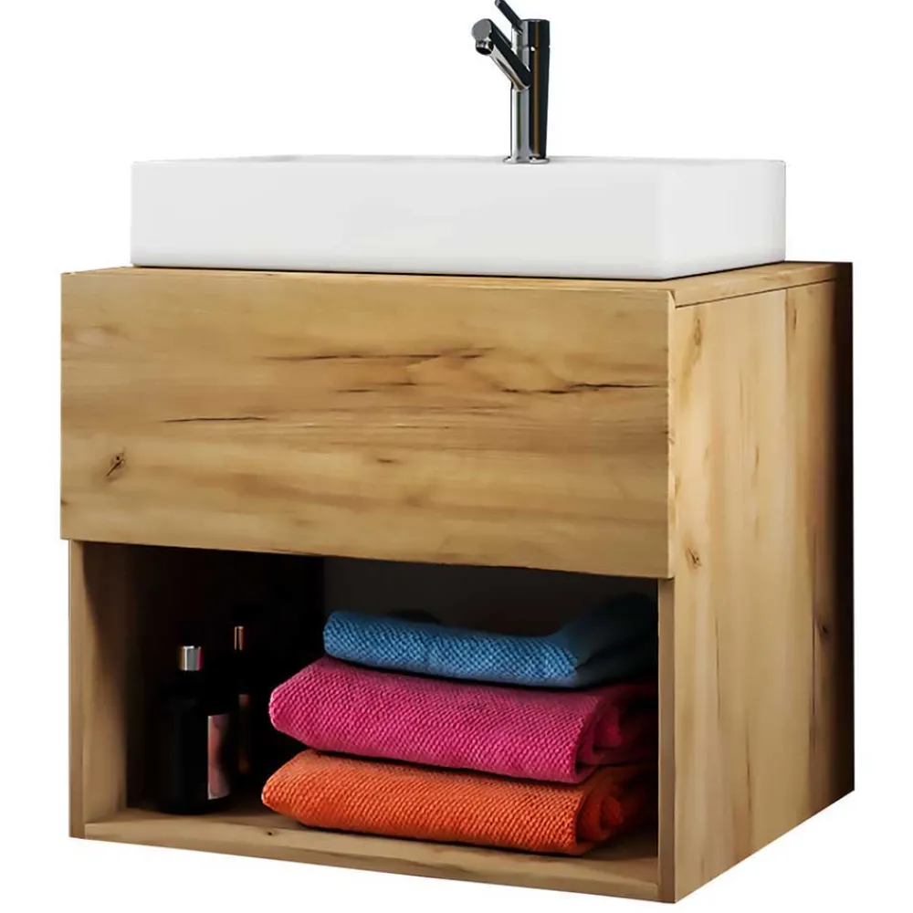 Wohnen Badezimmer Komplett*Moderner Bad Waschplatz im Holz Look - Toulon (zweiteilig)