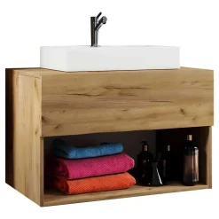 Wohnen Badezimmer Komplett*Moderner Bad Waschplatz im Holz Look - Toulon (zweiteilig)