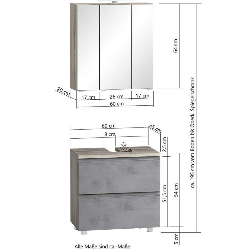 Wohnen Moderner Badblock Set-Angebot - Mia (fünfteilig)