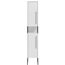 Wohnen Badschränke*Moderner Badhochschrank in Weiß & Anthrazit - Ismilav