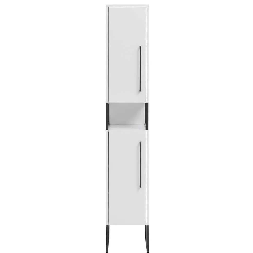 Wohnen Badschränke*Moderner Badhochschrank in Weiß & Anthrazit - Ismilav