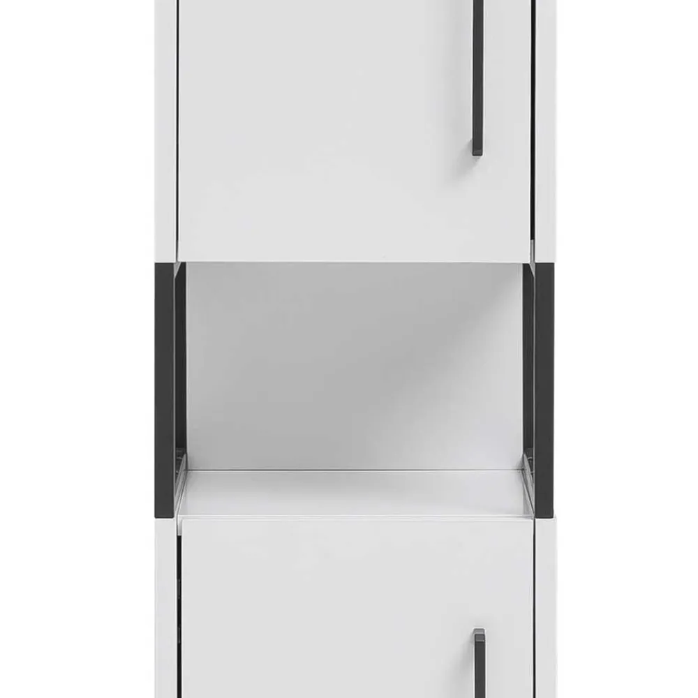 Wohnen Badschränke*Moderner Badhochschrank in Weiß & Anthrazit - Ismilav