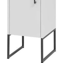 Wohnen Badschränke*Moderner Badhochschrank in Weiß & Anthrazit - Ismilav