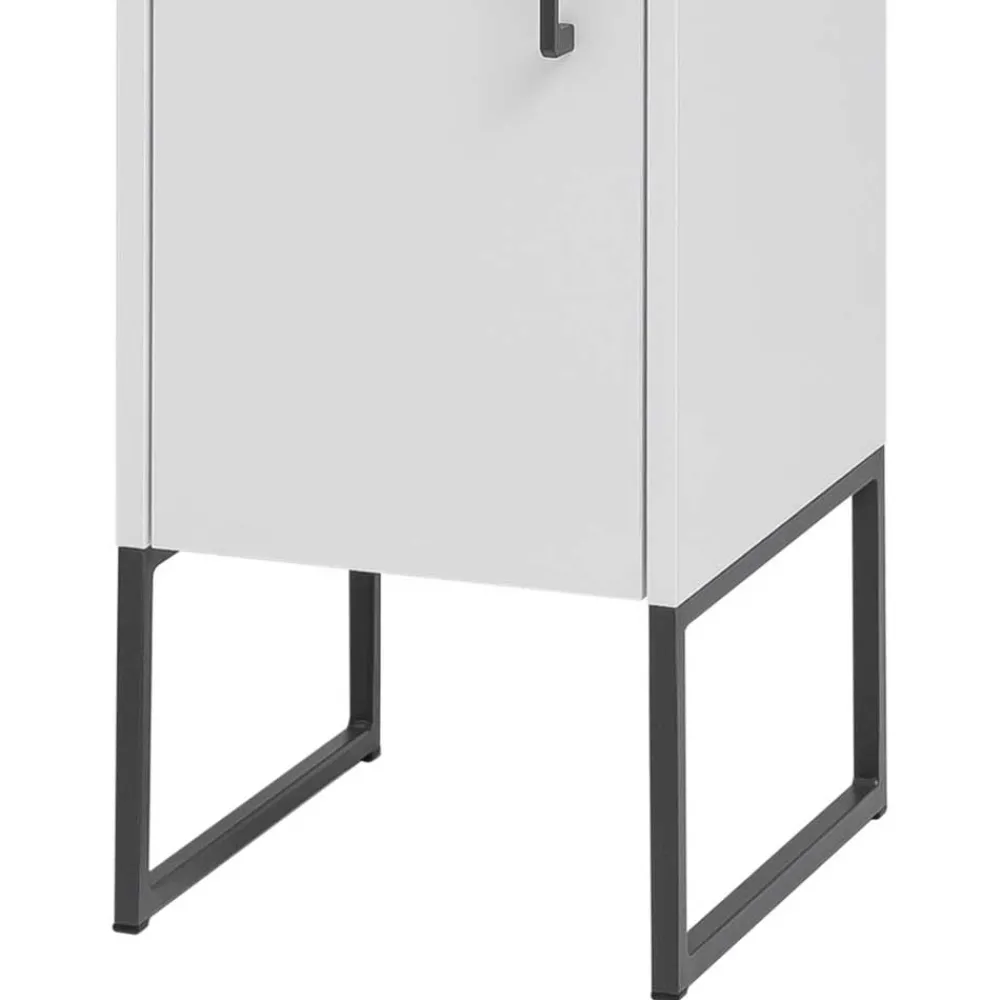 Wohnen Badschränke*Moderner Badhochschrank in Weiß & Anthrazit - Ismilav