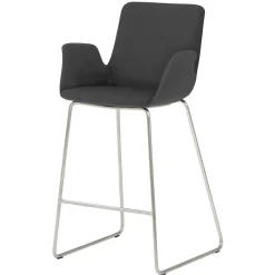 Wohnen Moderner Barstuhl mit Armlehnen in Dunkelgrau - Vaiana