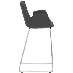 Wohnen Moderner Barstuhl mit Armlehnen in Dunkelgrau - Vaiana