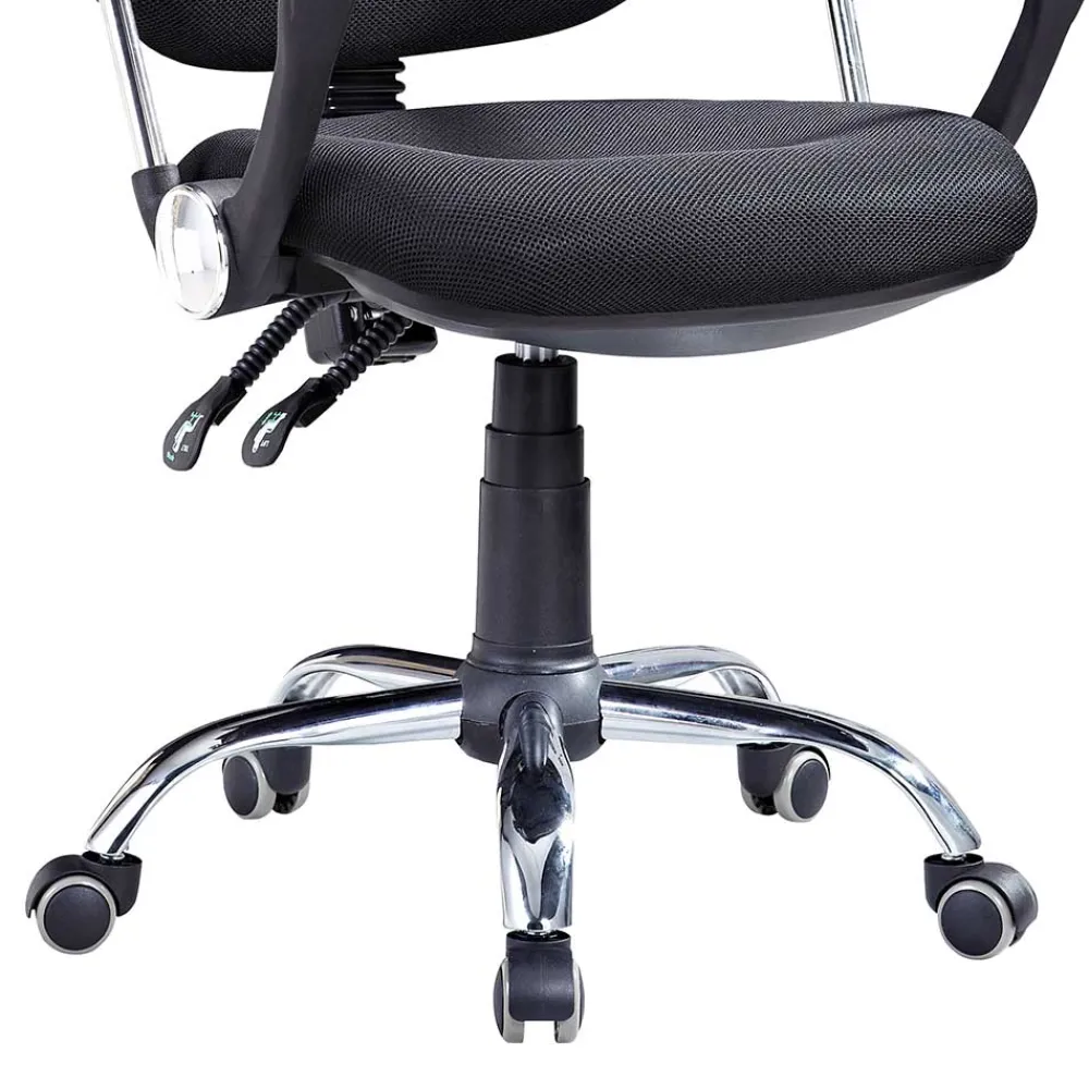 Wohnen Bürostühle*Moderner Büro Drehstuhl in Schwarz Chrom - Philadela