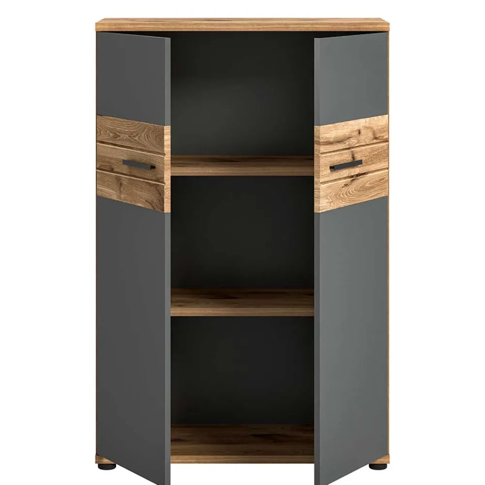 Wohnen Moderner Büroschrank in Wildeichefarben - Lucios