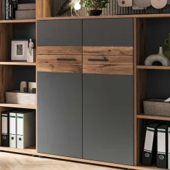 Wohnen Moderner Büroschrank in Wildeichefarben - Lucios