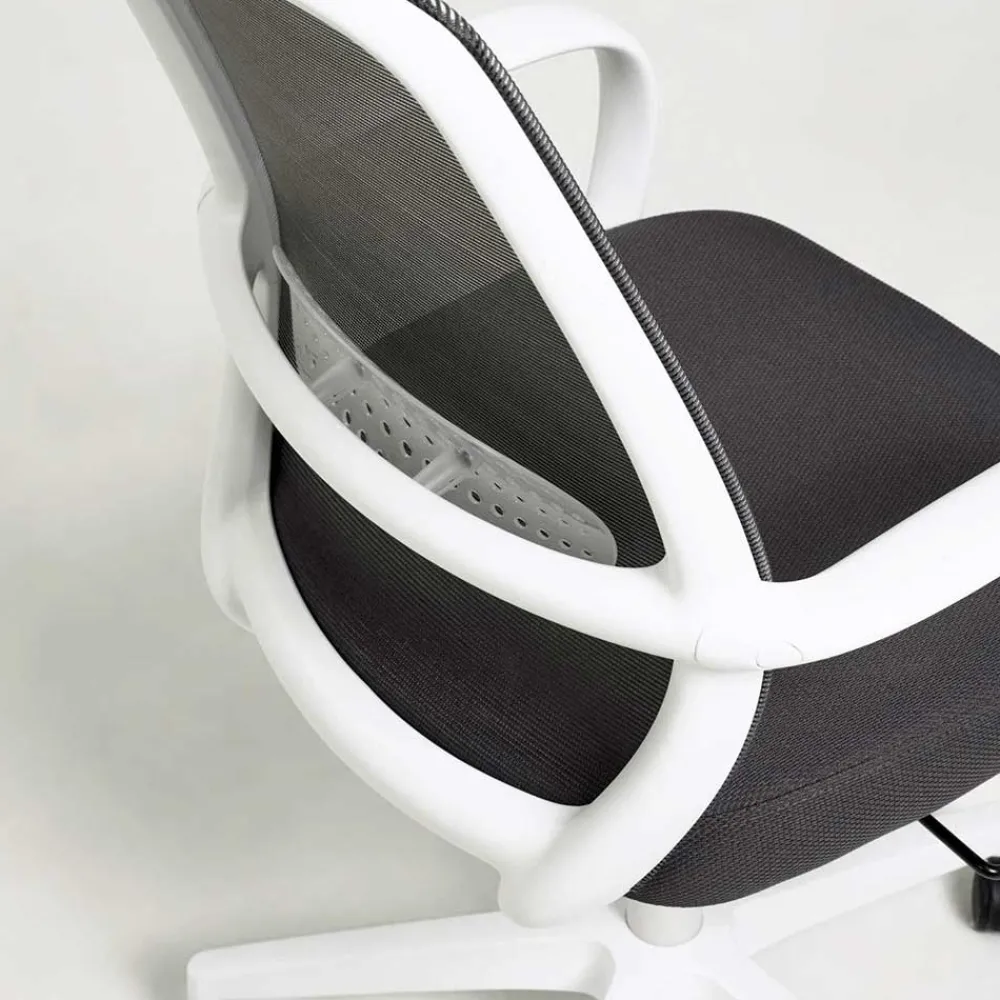 Wohnen Moderner Bürostuhl in Grau & Weiß - Vahama