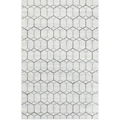 Wohnen Moderner Designteppich in Creme und Grau - Mesmaria