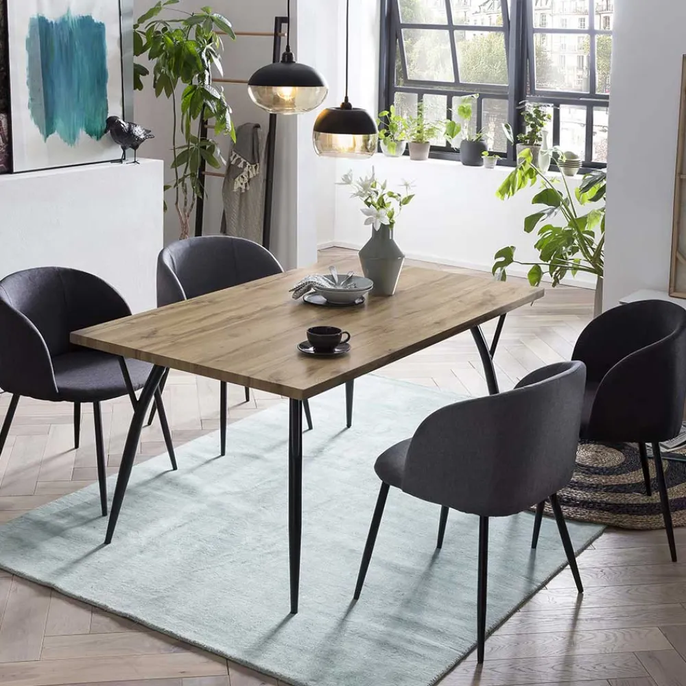 Wohnen Küchen-Essgruppen|Essgruppen*Moderner Esstisch mit vier Stühlen - Rusanno (fünfteilig)