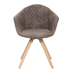 Wohnen Wohnzimmerstühle*Moderner Esstisch Sessel in Taupe - Gozos (2er Set)