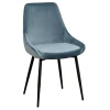 Wohnen Küchenstühle|Esszimmerstühle*Moderner Esstischstuhl in Blau Samt - Elisa (2er Set)