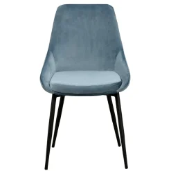 Wohnen Küchenstühle|Esszimmerstühle*Moderner Esstischstuhl in Blau Samt - Elisa (2er Set)