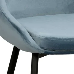 Wohnen Küchenstühle|Esszimmerstühle*Moderner Esstischstuhl in Blau Samt - Elisa (2er Set)