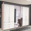 Wohnen Schränke|Kleiderschränke*Moderner Falttüren-Kleiderschrank mit Spiegel - Vaclyn