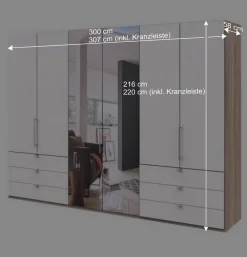 Wohnen Schränke|Kleiderschränke*Moderner Falttüren-Kleiderschrank mit Spiegel - Vaclyn