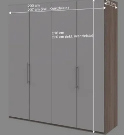 Wohnen Moderner Falttürenschrank mit Metallgriffen - Vaclyn