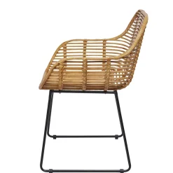 Wohnen Rattanmöbel*Moderner Flechtstuhl aus Rattan - Rubertus (2er Set)