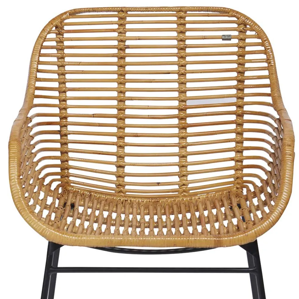 Wohnen Rattanmöbel*Moderner Flechtstuhl aus Rattan - Rubertus (2er Set)